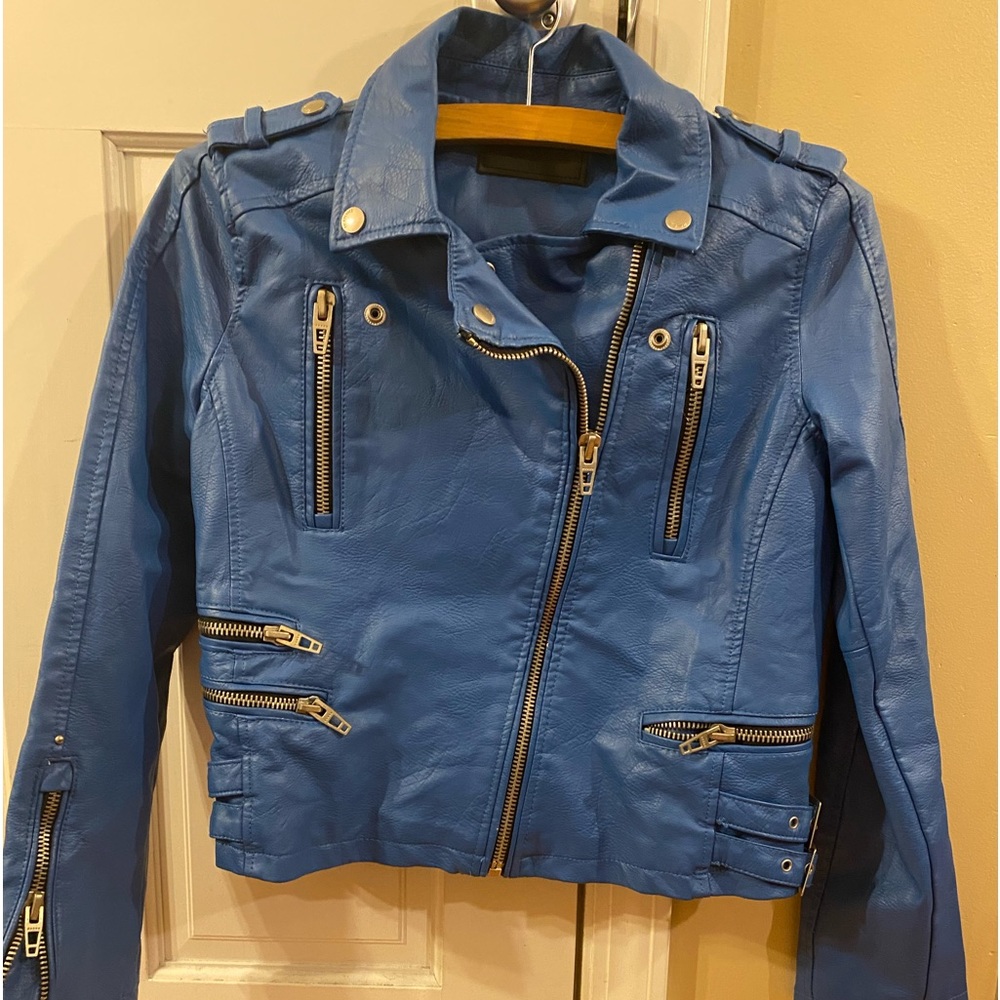 Blue moto jacket
